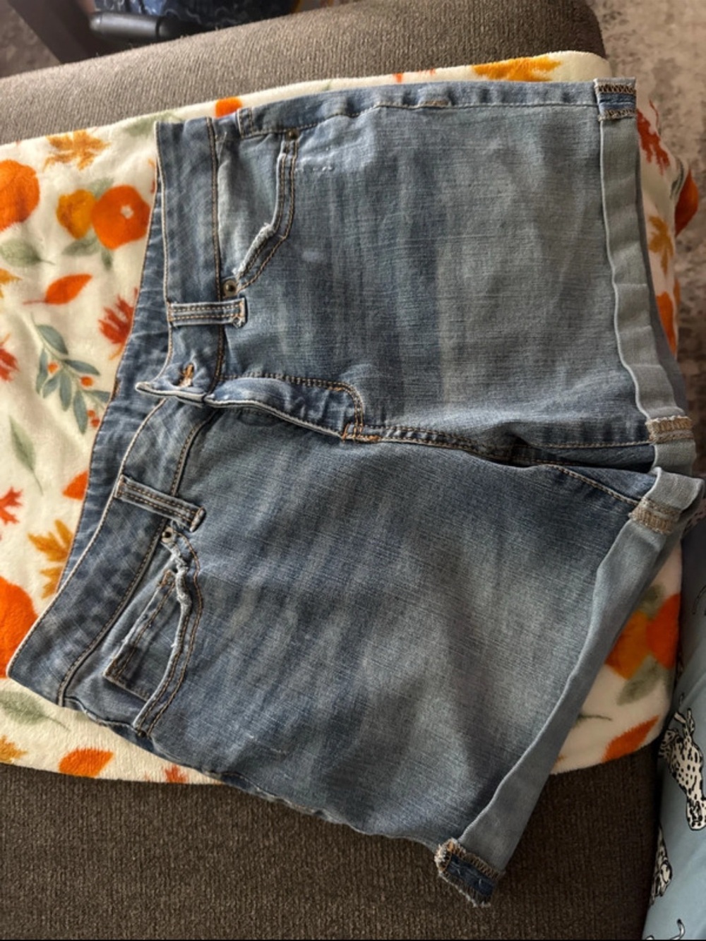 Time and Tru Light Blue Washed Denim Jean Shorts